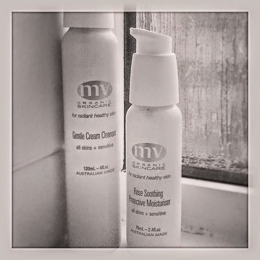 MV Organics Gentle Cream Cleanser and Rose Smoothing and Protecting Moisturiser - review by London Makeup Girl