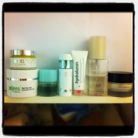 Current high-end skincare routine (some).