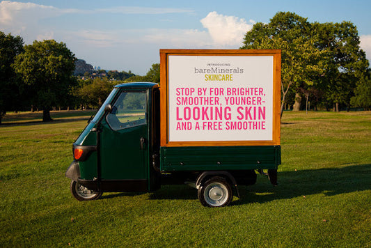 bareMinerals Skincare Van pitching up IN Selfridges, Oxford Street